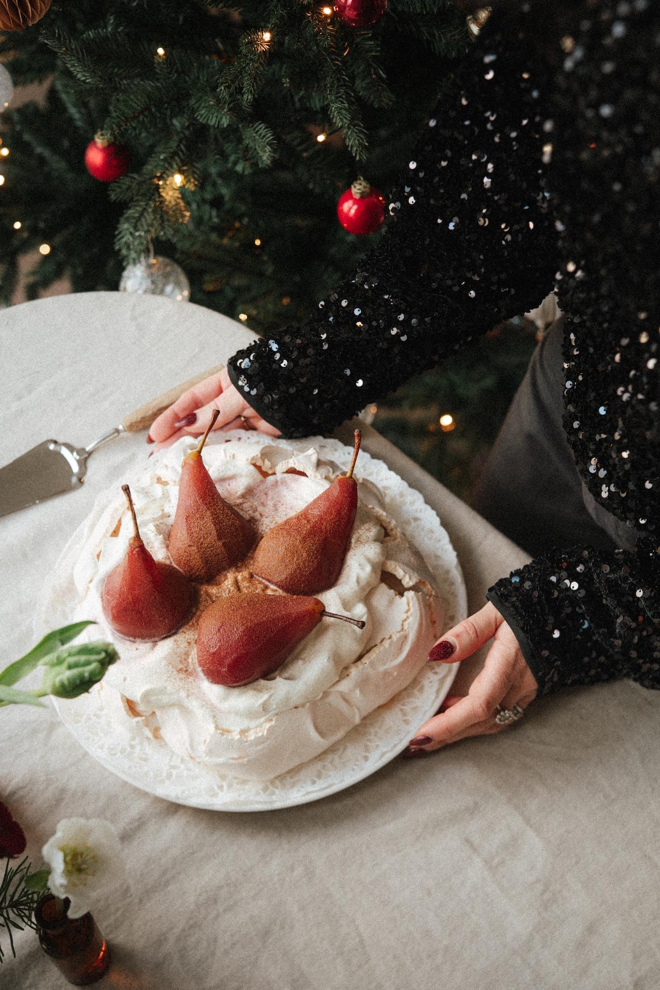 Joulupavlova & Glögipäärynät